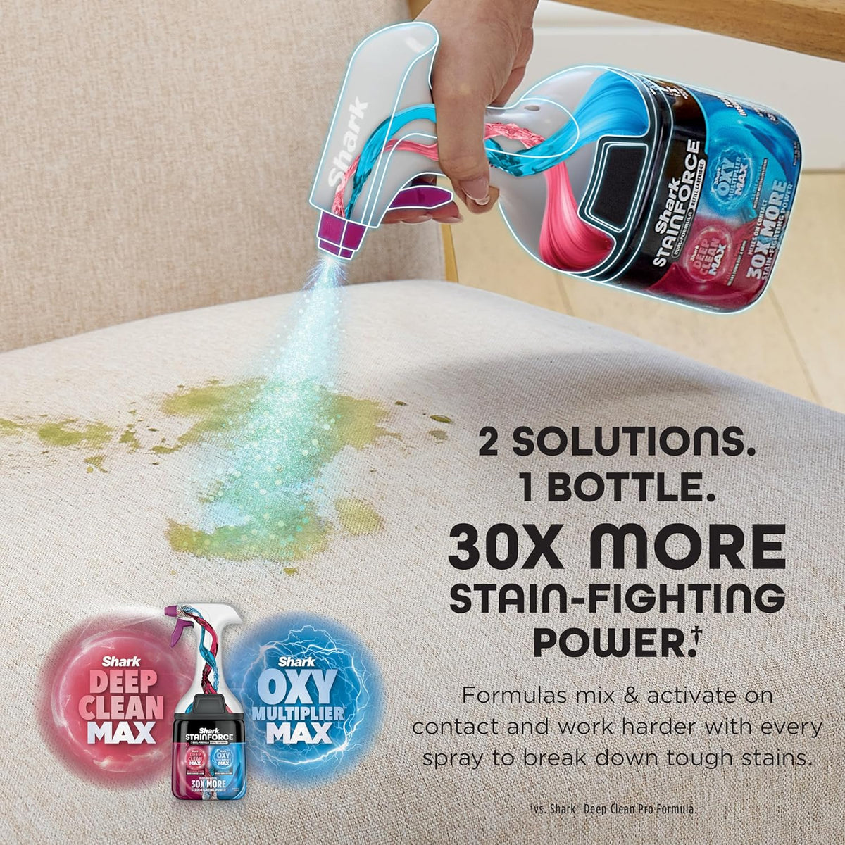 Shark Stainforce Cordless Stain, Odor & Urine Remover, 2 Tools, HX102BRN