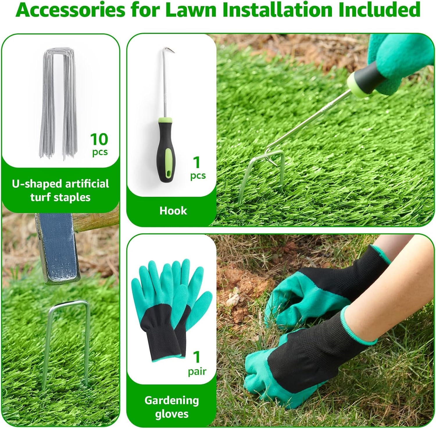 Artificial Turf Grass Outdoor Indoor 3Ft X 5Ft, Fake Grass Synthetic Realistic Turf Rug Carpet with Drainage Holes for Garden Lawn Landscape Balcony Patio Decoration, Pet Friendly Grass Mat