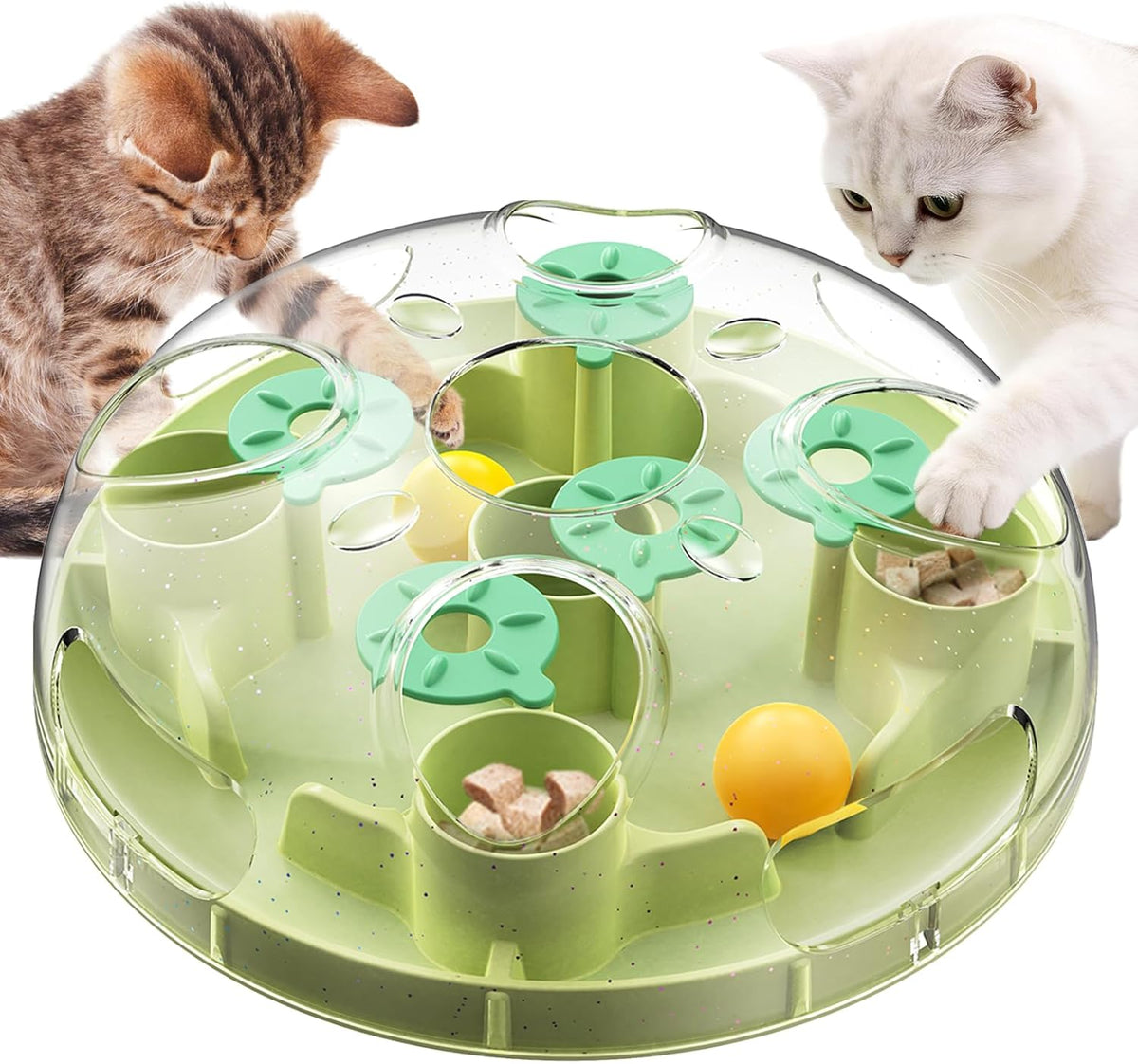 2-In-1, Cat Puzzle Toy & Foraging Ball, Treat Hunt for Indoor Cats