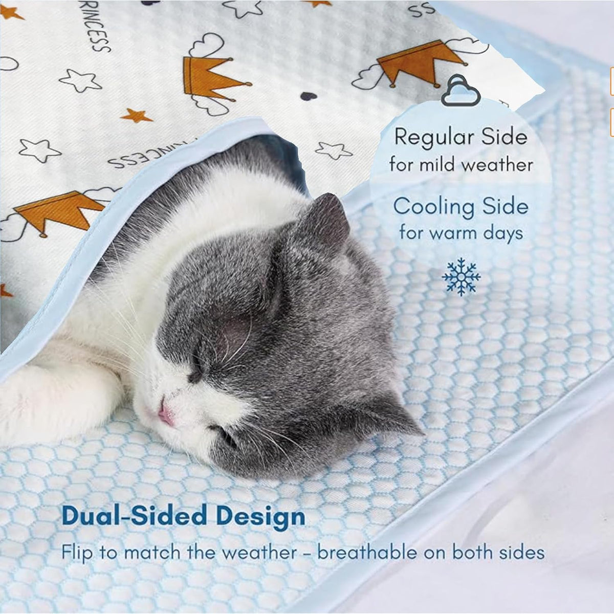 YOFANG Dog Cooling Mat 40"X28",2-In-1 Self Cool & Warm Dog Blanket