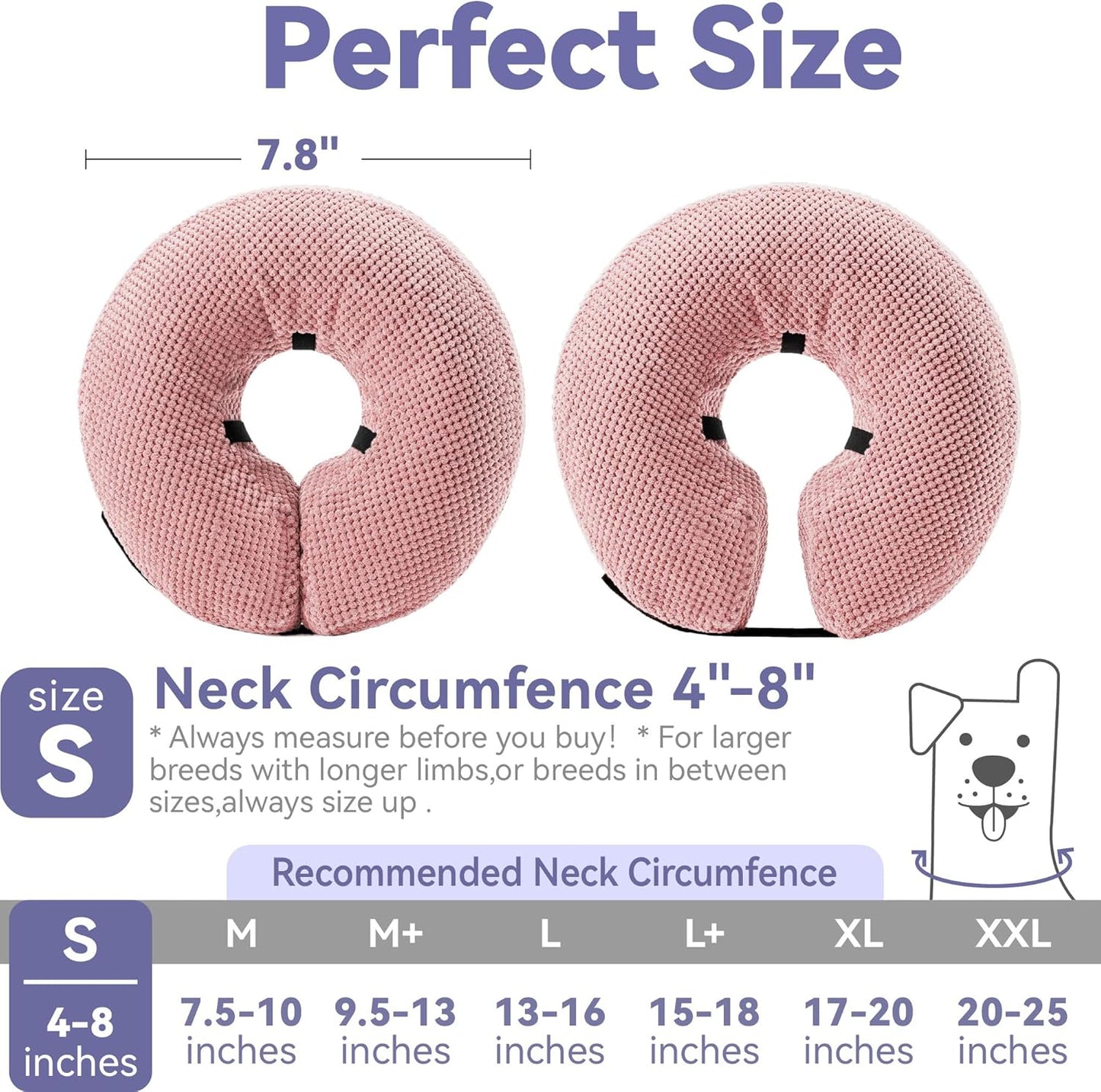 Loflaze Soft Inflatable Dog Cone for Large Medium Small Dogs Cats - Neck Donut, E Collar Alternatives for Recovery