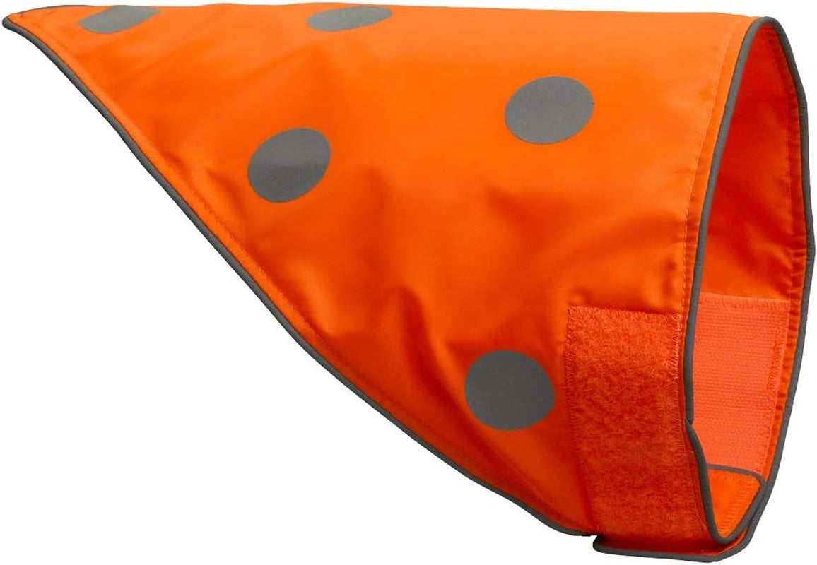Reflective Dog Bandanas - High Visibility Safety Dog Accessories, Orange Collar, Fluorescent Dog Apparel for Walking, Hiking and Camping, Scarf, Bib Gear for Hunting (Blaze Orange, M-L)