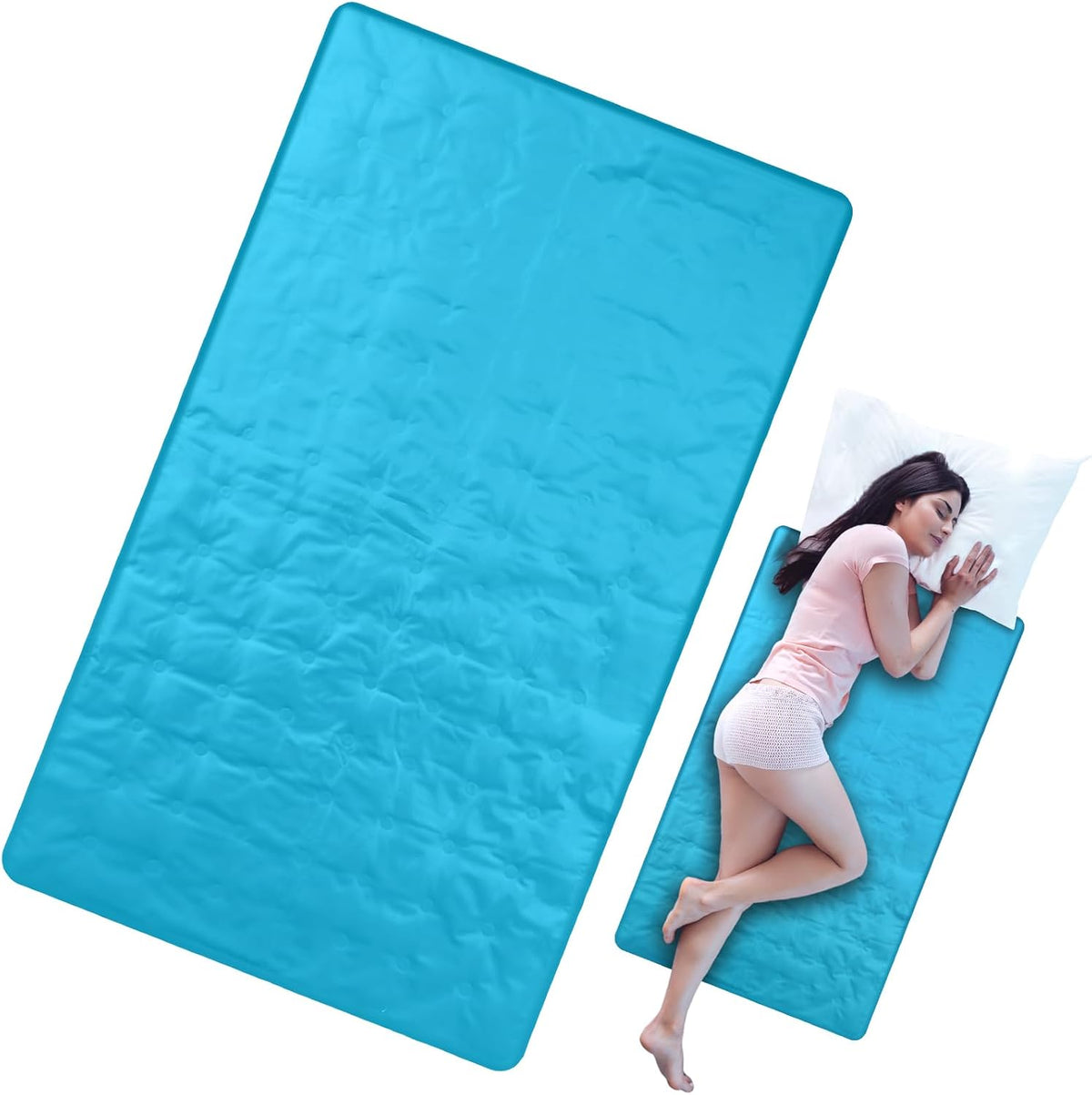 Drydiet Cooling Pad Mat for Bed,Gel,Plain,48 X 28 Inch,Light Blue