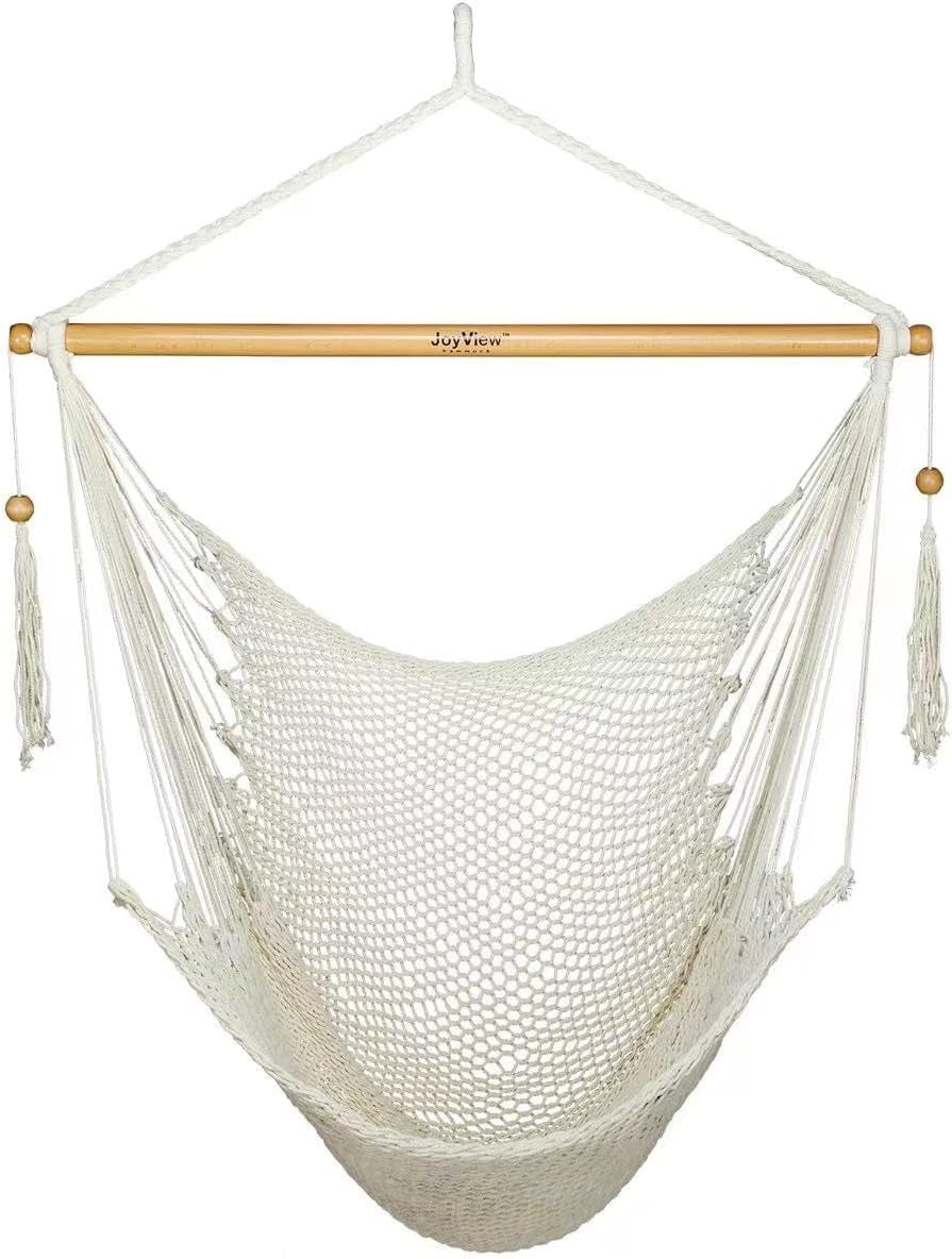 Joyview Hanging Hammock Chair, Caribbean Rope Swing Chair Wood Spreader Bar