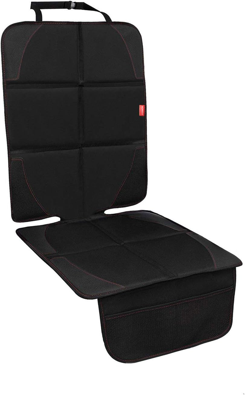 MORROLS Car Seat Protector for Child, Baby, Pets -1 Pack Car Seat Cover with Thick Padding- Waterproof Universal Size with Mesh Pockets (Black)