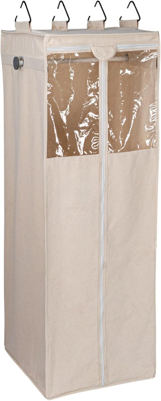 Household Essentials Cedarline Hanging Wardrobe, Heavy-Duty Cotton Canvas, Breathable, Versatile, Natural