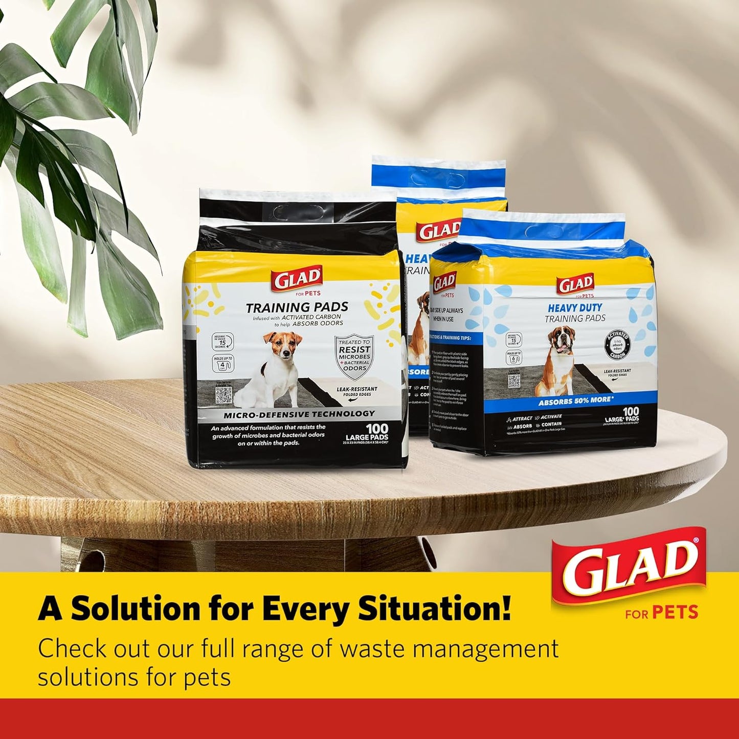 Glad for Pets XL Charcoal Training Pads, Activated Carbon Odor Control with Heavy Duty Leak-Resistant Layers, Quick-Dry Quilted Top Surface, Indoor Potty and Crate Liner, 24 X 24 In, 30 Count