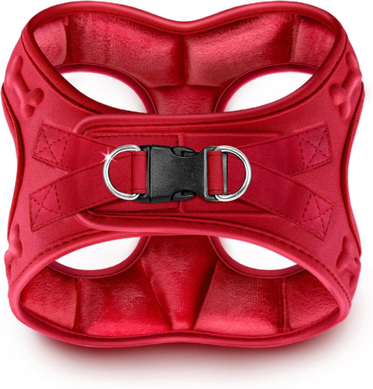Comfort Fit Dog Harness, Soft Padded, Easy Step-In Vest - Red, Small