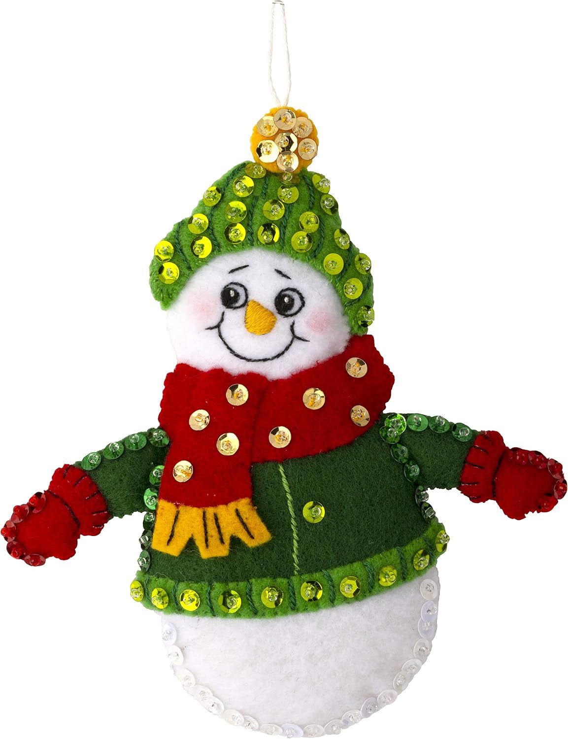 Bucilla Felt Applique 6 Piece Ornament Making Kit, Snow Much Fun, Perfect for DIY Arts and Crafts, 89492E