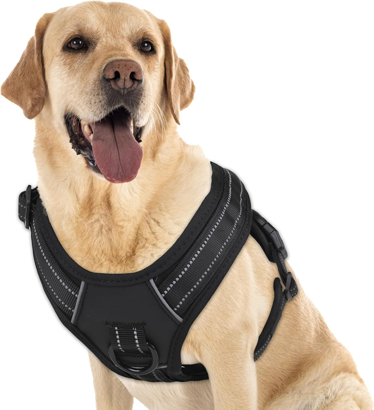 No Pull Dog Harness, No Choke Front Clip Pet Harness Adjustable Soft Padded Dog Vest with Easy Control Handle and Reflective Strips Dog Harness for Medium Large Dogs