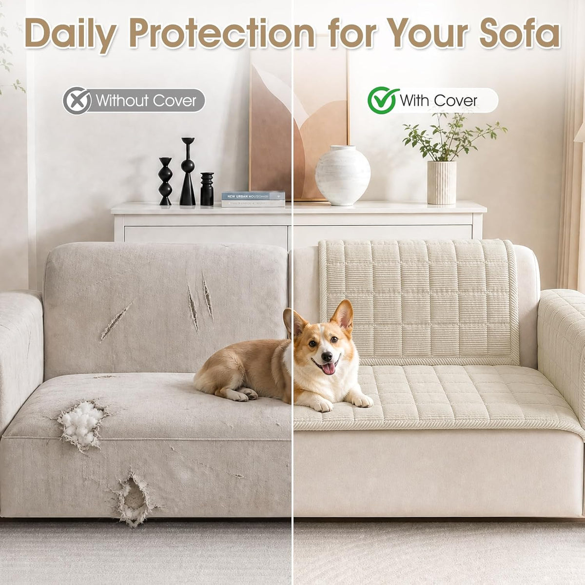 Couch Cover for Dogs Non-Slip Pet Couch Cover for Sofa Plush Protector
