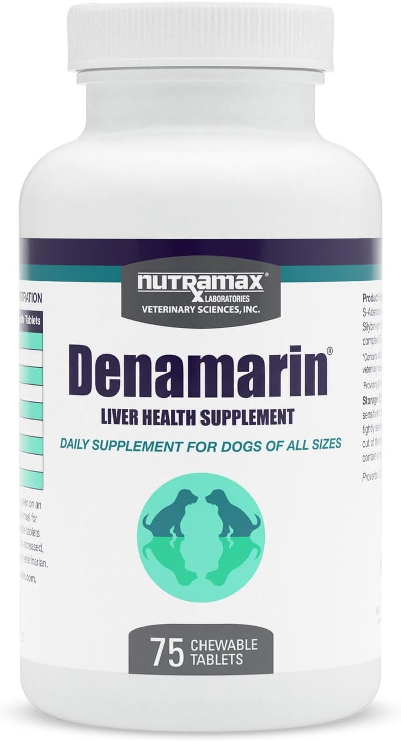 Nutramax Denamarin Liver Supplement for Dogs, Chewable Tablets, 75Ct