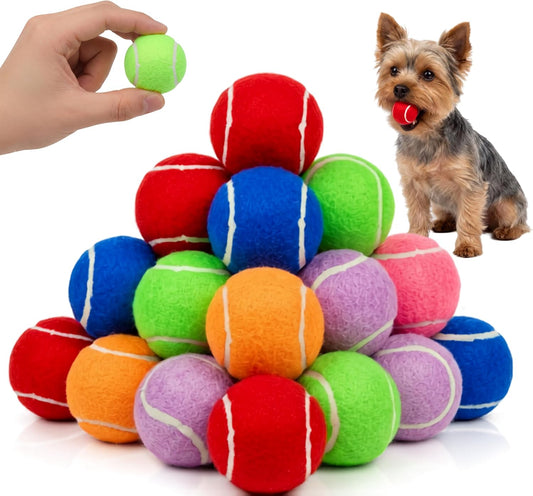 Squeaky Mini Tennis Balls for Small Dogs Puppy - 1.5 Inch - 6 Pack - Dog Toys for Small Dogs, Training Positive Reinforcement, Interactive Fetch Tiny Squeaker Balls for Ball Launcher