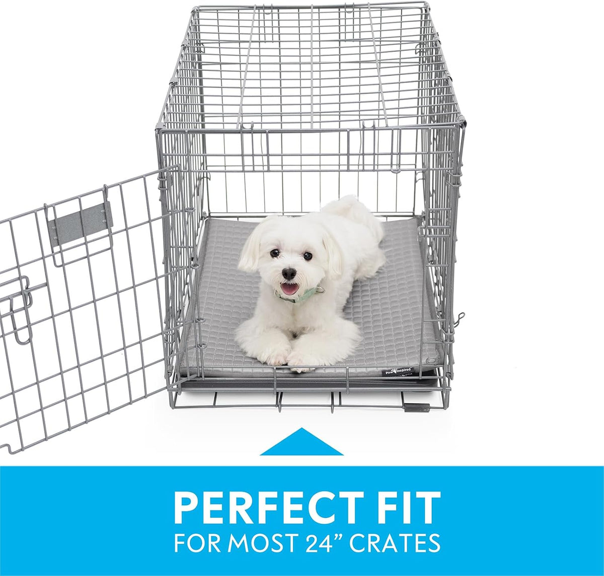 Paw Inspired Cooling Orthopedic Crate Pad, 23X17 Inch, Gray