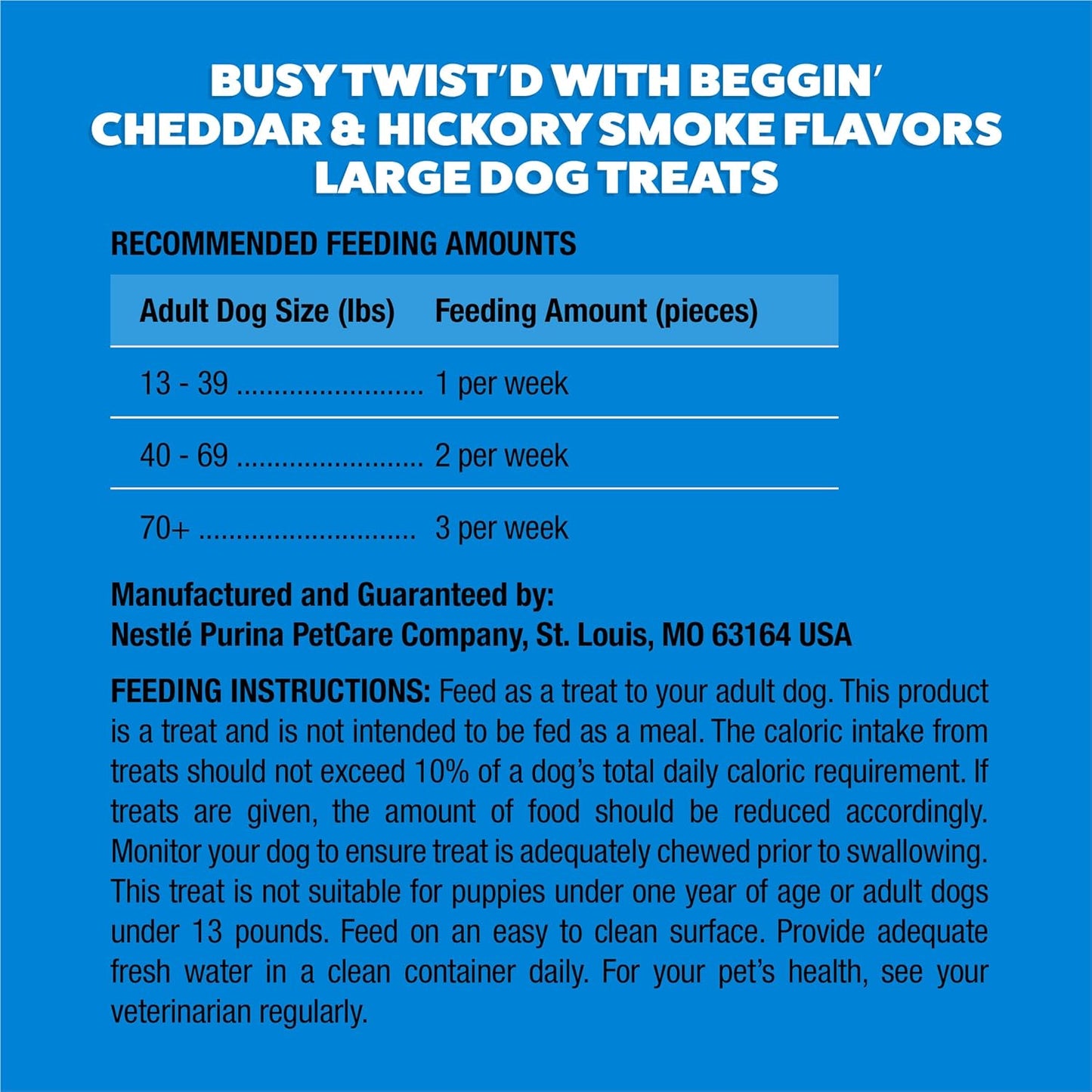 Purina Busy with Beggin’ Twist’D Cheddar and Hickory Smoke Flavors Adult Dog Treat - 10 Ct. Pouch
