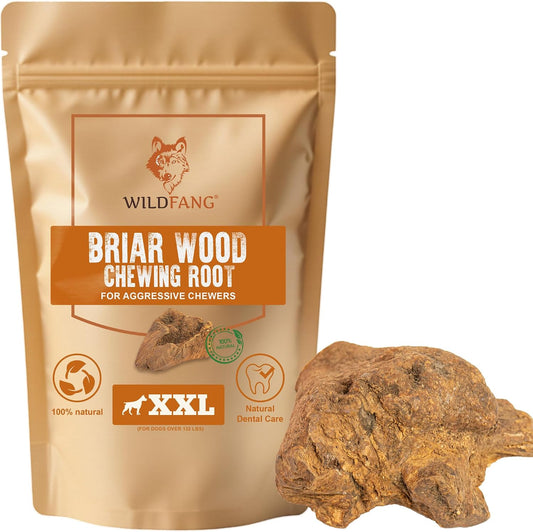 Wildfang® Briar Wood Chewing Root, Xx-Large - Splinter Free Wood Dog Chew Toys for Aggressive Chewer, Odorless Natural Teething Toys Dogs Dental Health, Healthy Gums (For Dogs over 132 Lbs), Pack of 1