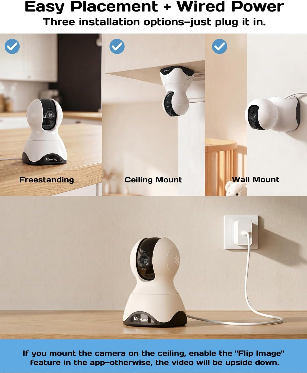 VIMTAG 4K 8MP UHD Indoor Camera Pet/Dog/Cat/Baby/Nanny/Home Security Camera