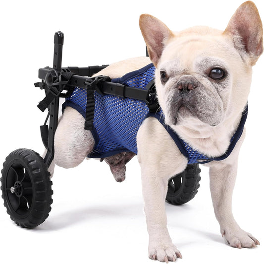 Upgraded Dog Wheelchair for Back Legs, Adjustable Small Dog Wheelchair for Disabled, Injured, Paralyzed, Senior Dogs, Mobility Aid with Leg Brace & Hip Support, Portable Doggy Wheelchairs for Dogs, XS