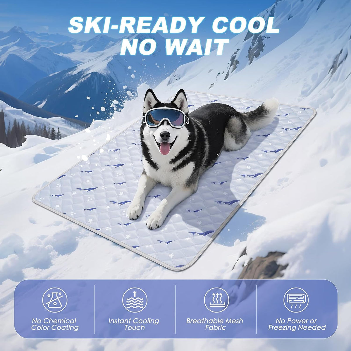 Cooling Mat for Dogs, Cooling Mat for Cats, Breathable Gel-Free, 21 X 27 In
