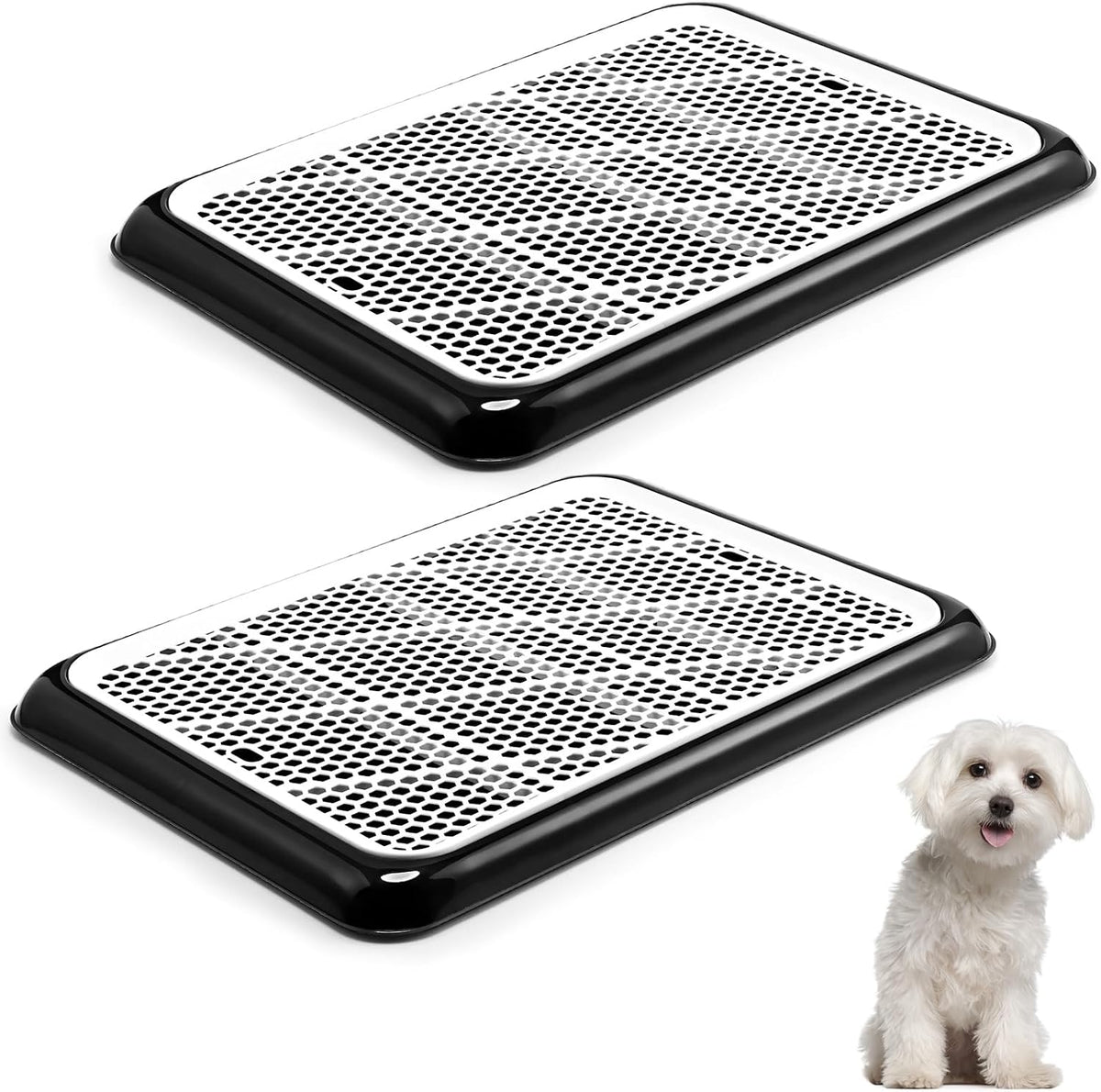 Mifoci 2 Pcs Dog Pee Pad Holder Potty Tray Portable Dog Litter Box Toilet Training for Small Medium Large Pet Puppy Indoor Outdoor