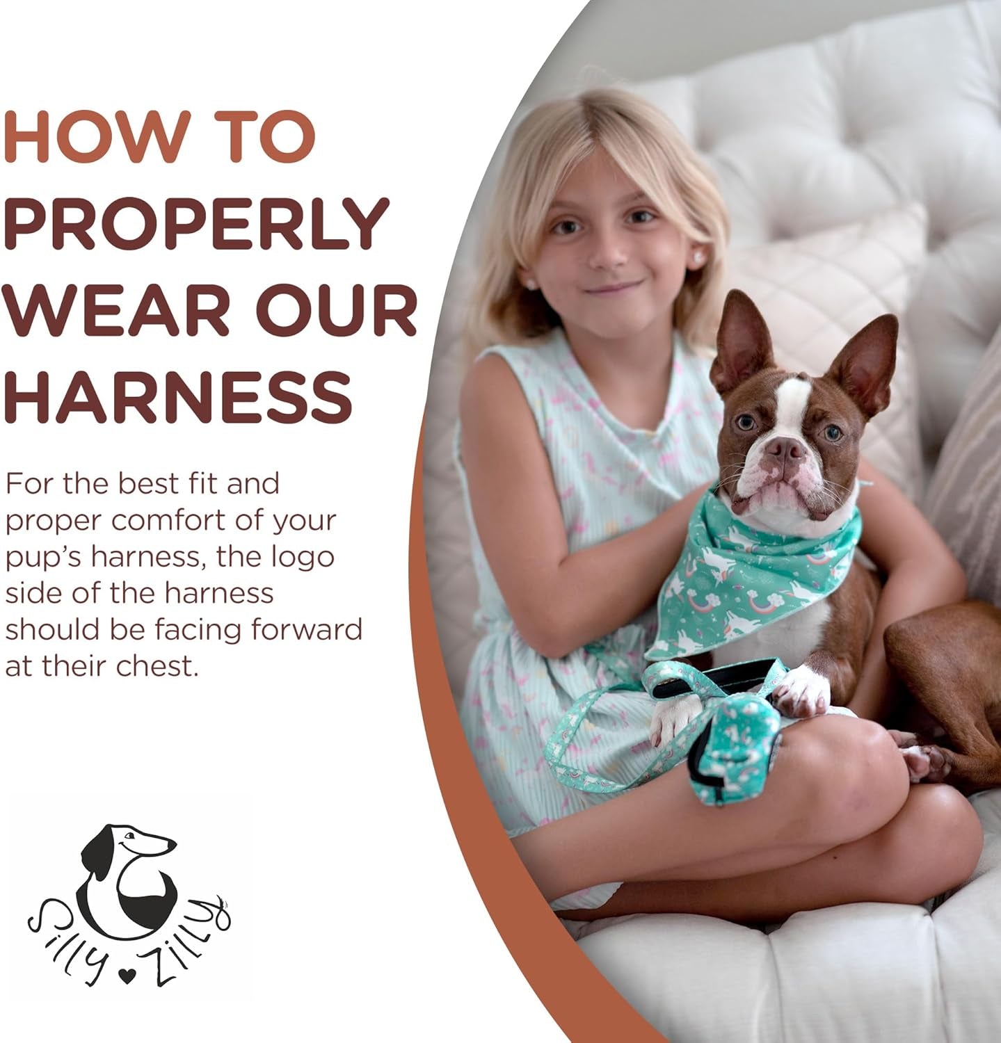 No Pull Harness and Leash Set - 6-In-1 Adjustable Vest Harness and Collars for Medium and Large Dogs. (Tile Unicorn, Extra Small)