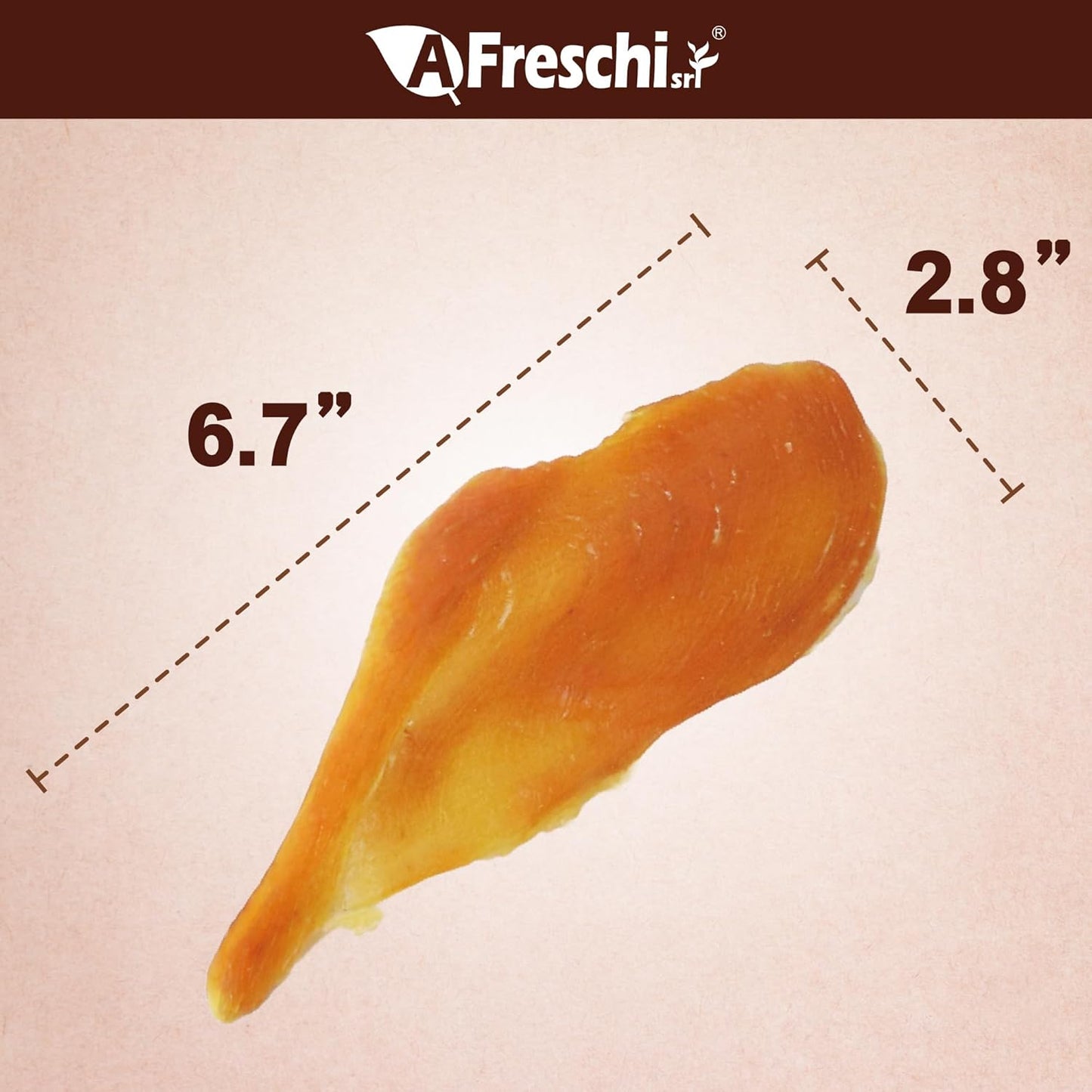 A Freschi Srl Chicken Jerky for Dog, All Natural Dog Treat, High-Protein, Healthy & Easily Digestible, Grain-Free Puppy Chews, Training & Rewards Dog Snacks, Chicken Breast Jerky, 16 Oz Pack
