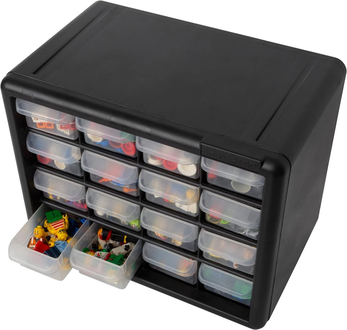 Akro-Mils 10116, 16 Drawer Plastic Parts Storage Hardware and Craft Cabinet, 10-1/2-Inch W X 6-1/2-Inch D X 8-1/2-Inch H, Black