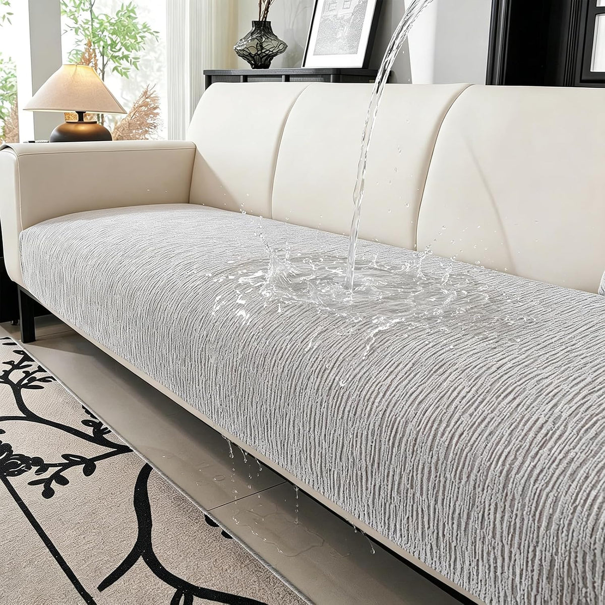 Chenille Waterproof Couch Covers for Sofa(35.4"X70.9",Grey)