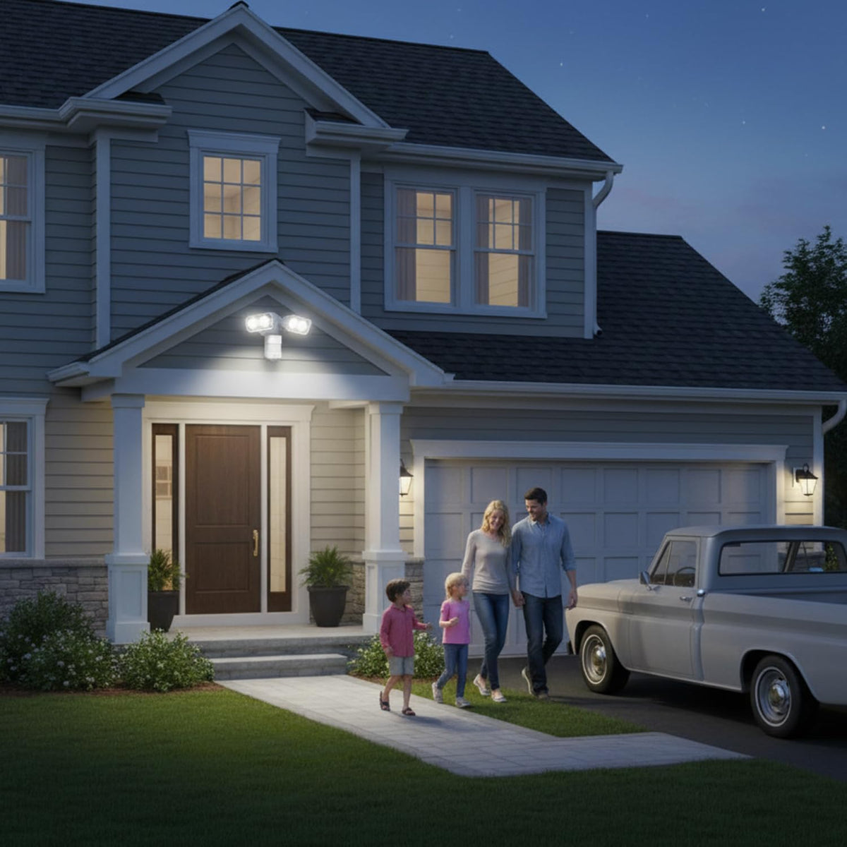 SANSI 28W 3500LM Motion Sensor Outdoor Lights, IP65 5000K (White)