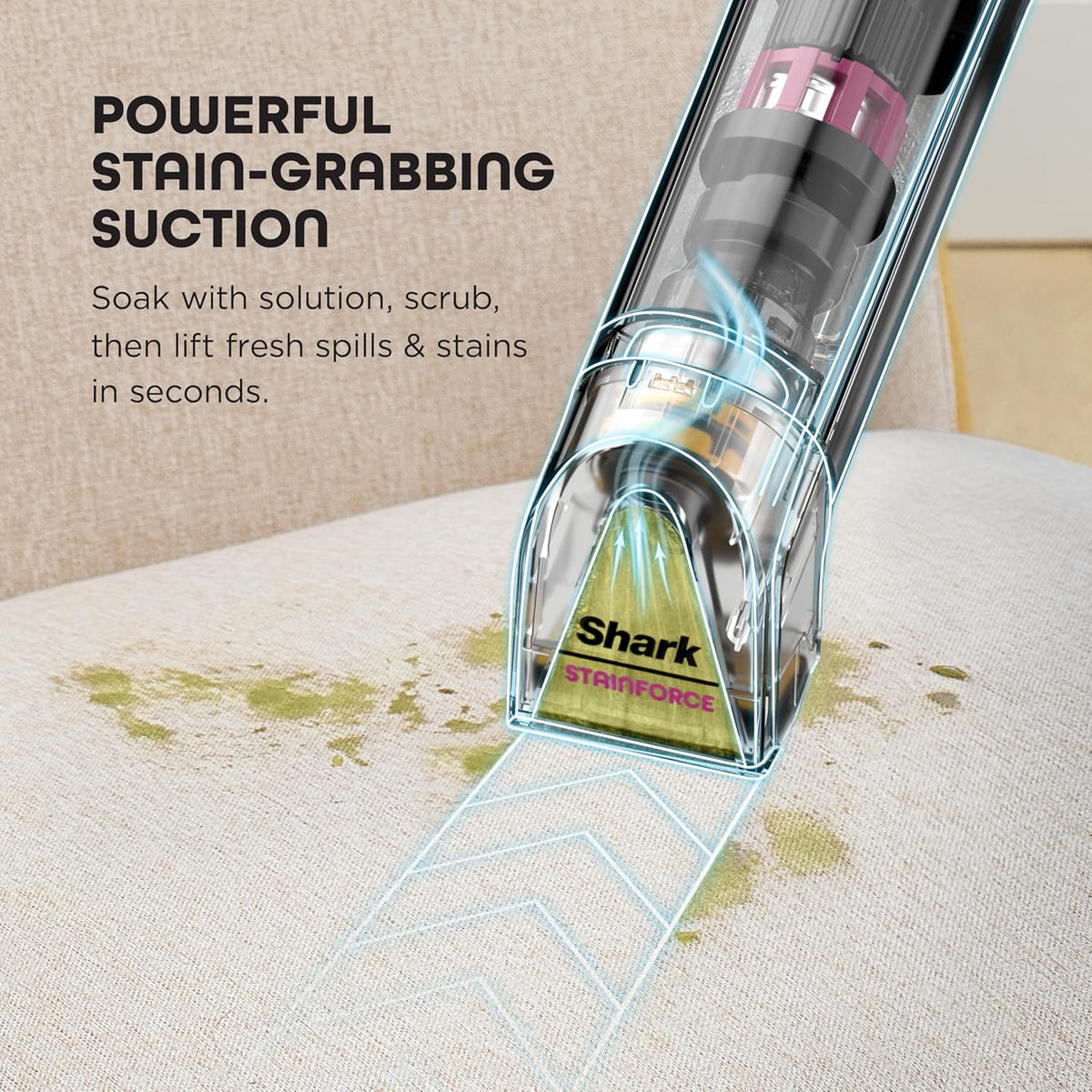 Shark Stainforce Cordless Stain, Odor & Urine Remover, 2 Tools, HX102BRN