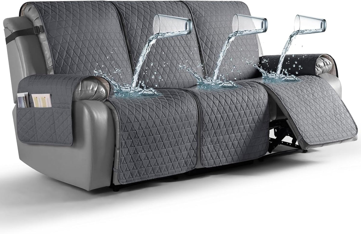 TAOCOCO 100% Waterproof Reclining Couch Cover for 3 Seater Recliner Sofa
