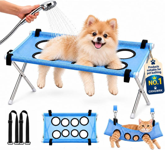 Dog Bath Hammock Grooming Bathing Shower for Pet Washing Cat Small Dogs Station Stand Holder Medium Mesa Plegable Para Mascotas Paw Lifts Mesh Support Perros Cama Small & Medium