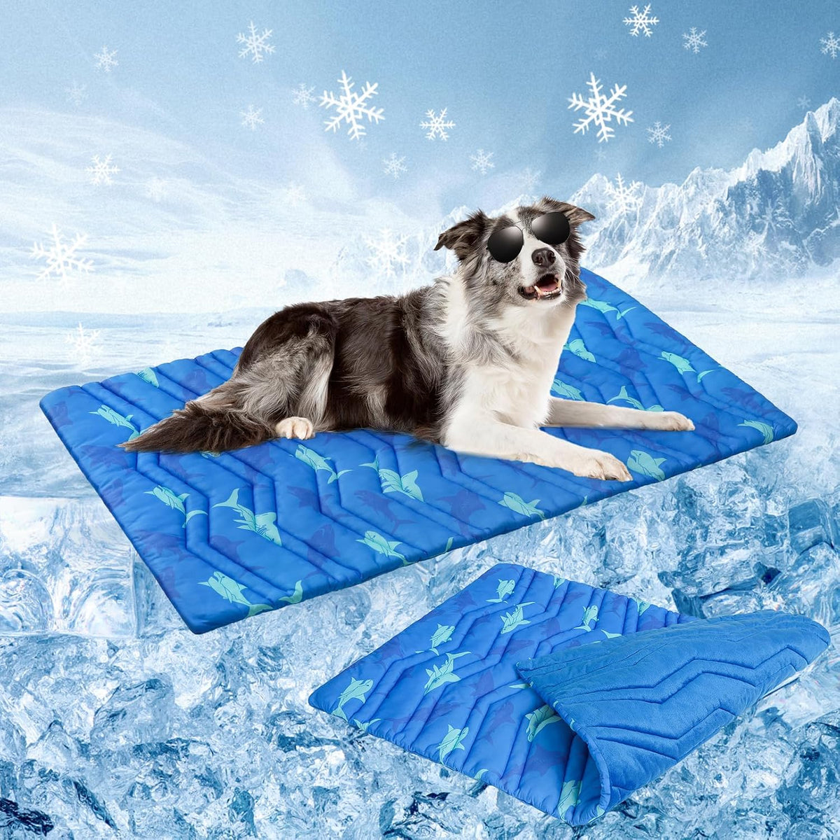 BEAUTYZOO Cooling Mat for Large Dogs, 48X28In Reversible Pad, Self-Cooling