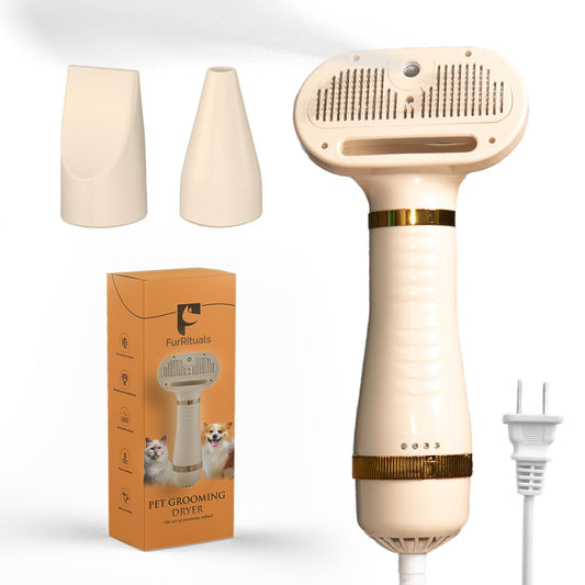 Pet Steam Brush Grooming Dryer for Dogs & Cats – 3-In-1 Grooming Tool with Gentle Steam, 600W Motor, Deshedding, Drying & Fur Fluffing for All Coat Types