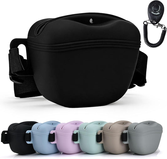 Silicone Dog Treat Pouch with Training Clicker