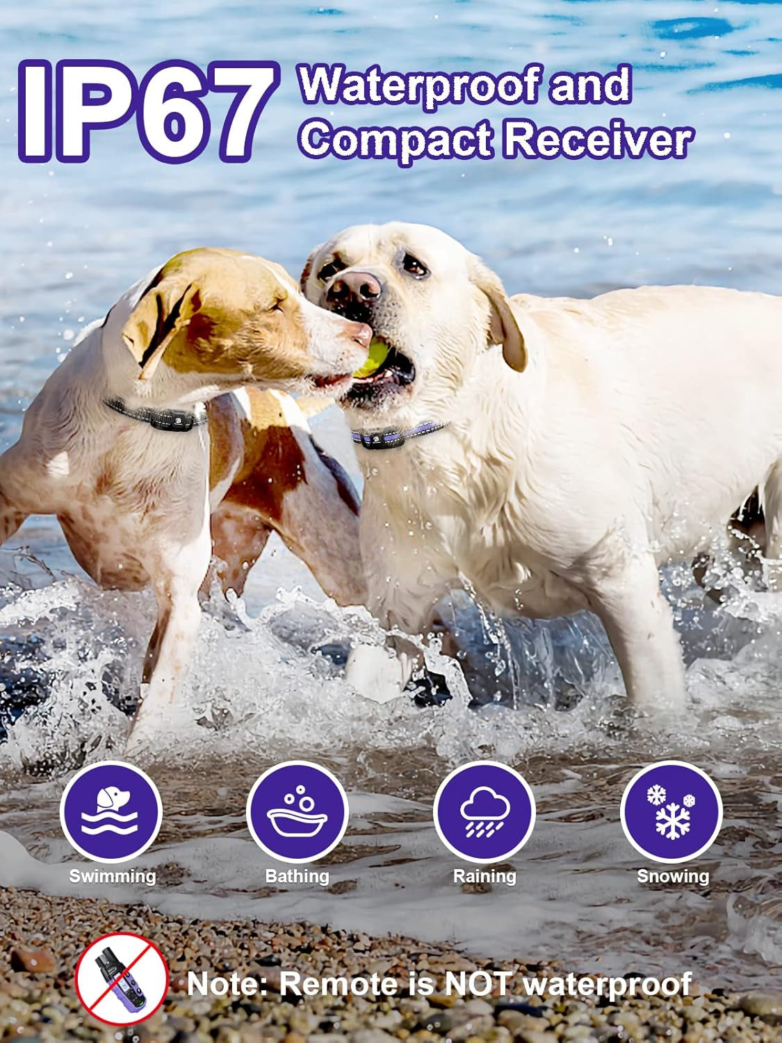 Bousnic Dog Shock Collar 2 Dogs (5-120Lbs) - 3300 Ft Waterproof Training Collar for Dogs Large Medium Small with Rechargeable Remote, Beep (1-8) Vibration (1-16) and Humane Shock (1-99) Modes
