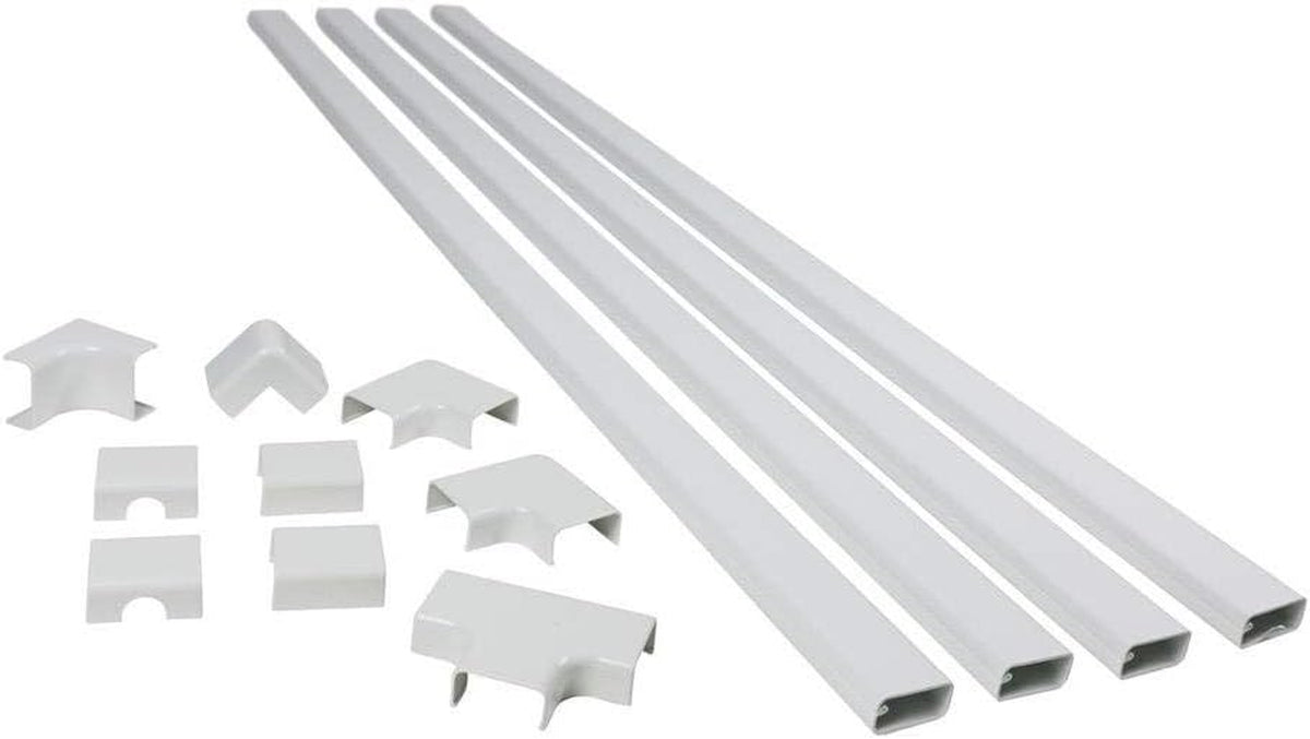Legrand Wiremold C310 Cordmate III 10 Foot 11 Piece Cord Cover Kit, Organizer for Wall, Holds up to 5 Cords or Cables, 45"L X 1.5"W, White (1 Pack)