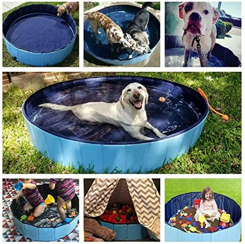 Dog Pool Foldable Pet Pool Dog Swimming Pool Pet Swimming Pool PVC Non-Slip for All Kinds of Pets (32X8In)