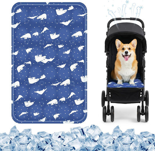 Nuanchu Pet Cooling Mat, Royal Blue Bear, 11.81 X 19.69 Inches, 1 Pcs