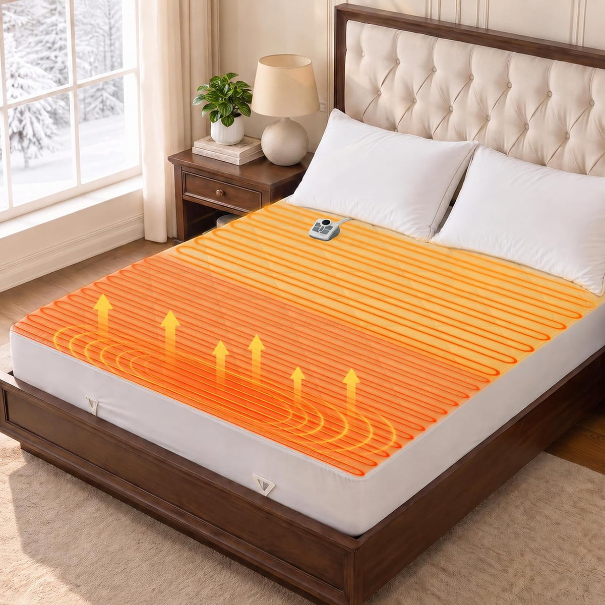 Heated Mattress Pad Full with Enhanced Foot Zone Heating, Electric Mattress Pad with Fast Preheat, 10 Heat Settings & Auto Shut-Off Bed Warmer, Single Control, 8"-18" Deep Pocket,Machine Washable