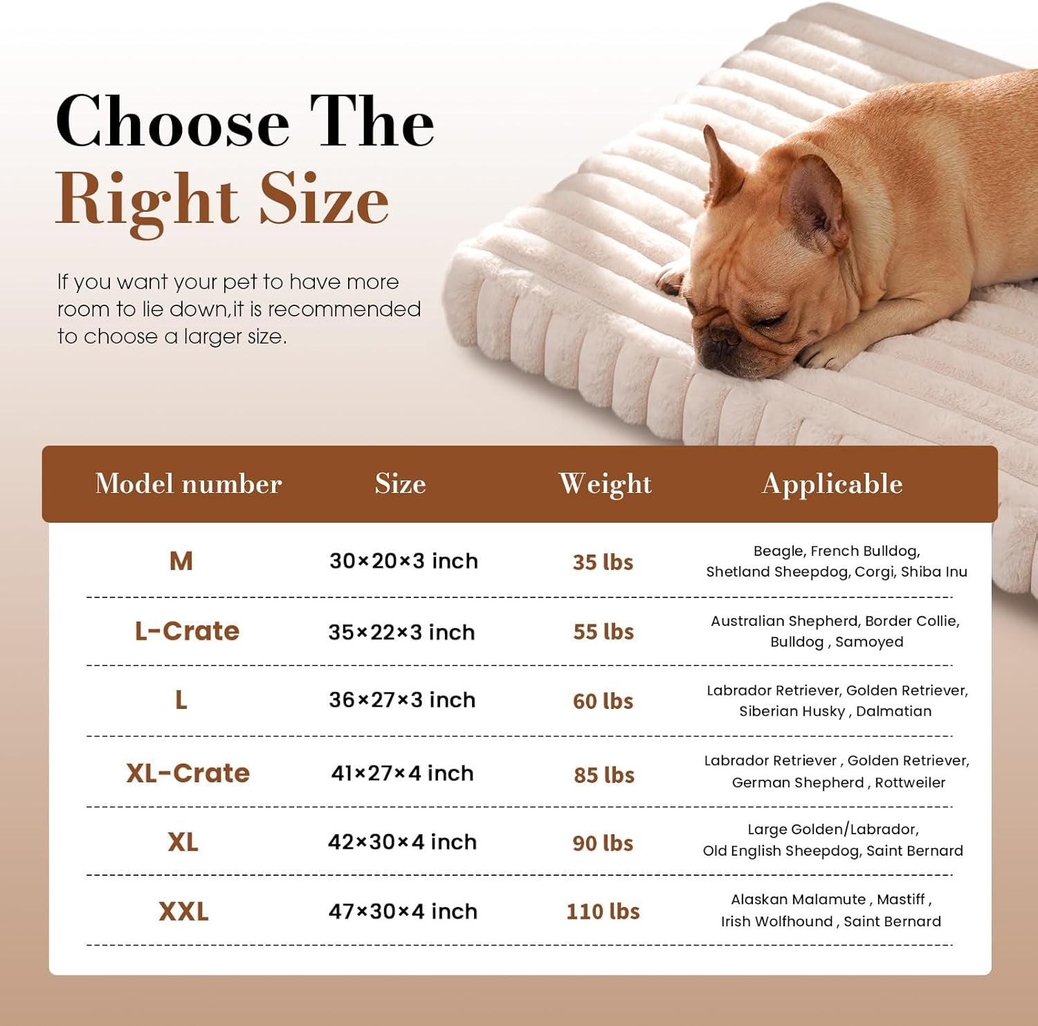 Dog Beds for Large Sized Dog, Orthopedic Pet Bed with Waterproof Lining, Soft Short Plush Surface & Egg Crate Foam, Machine Washable Pet Bed with Removable Cover & anti Slip Bottom