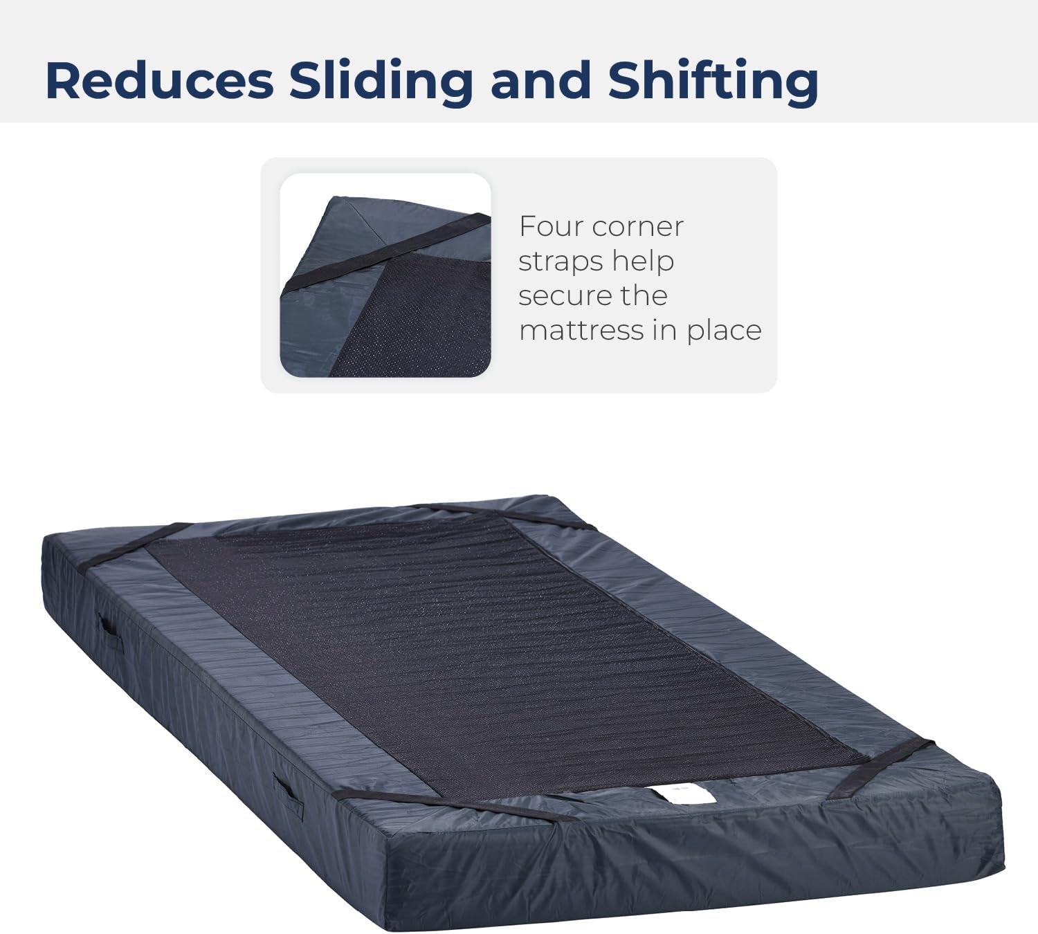 15076 Decompressing Foam Mattress, Pressure-Relief Support for Homecare & Hospital Beds, High-Density Foam with Removable Cover, 275 Weight Capacity, 80"L X 36"W X 8"H, Blue