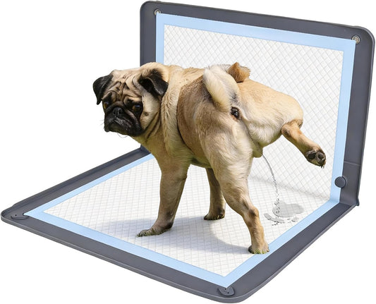 Pee Pad Holder for Dogs, 25.5” X 35” Silicone Dog Puppy Pad Holder, Non-Slip Rubber Mat with Raised Edges to Reduce Mess, Versatile Pee Pad Tray for Male & Female Dog Indoor Potty Training