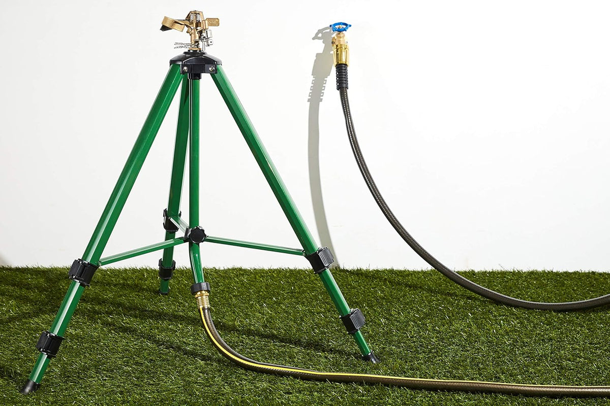 Orbit Tripod Brass Impact Sprinkler, Adjustable Height - 58308