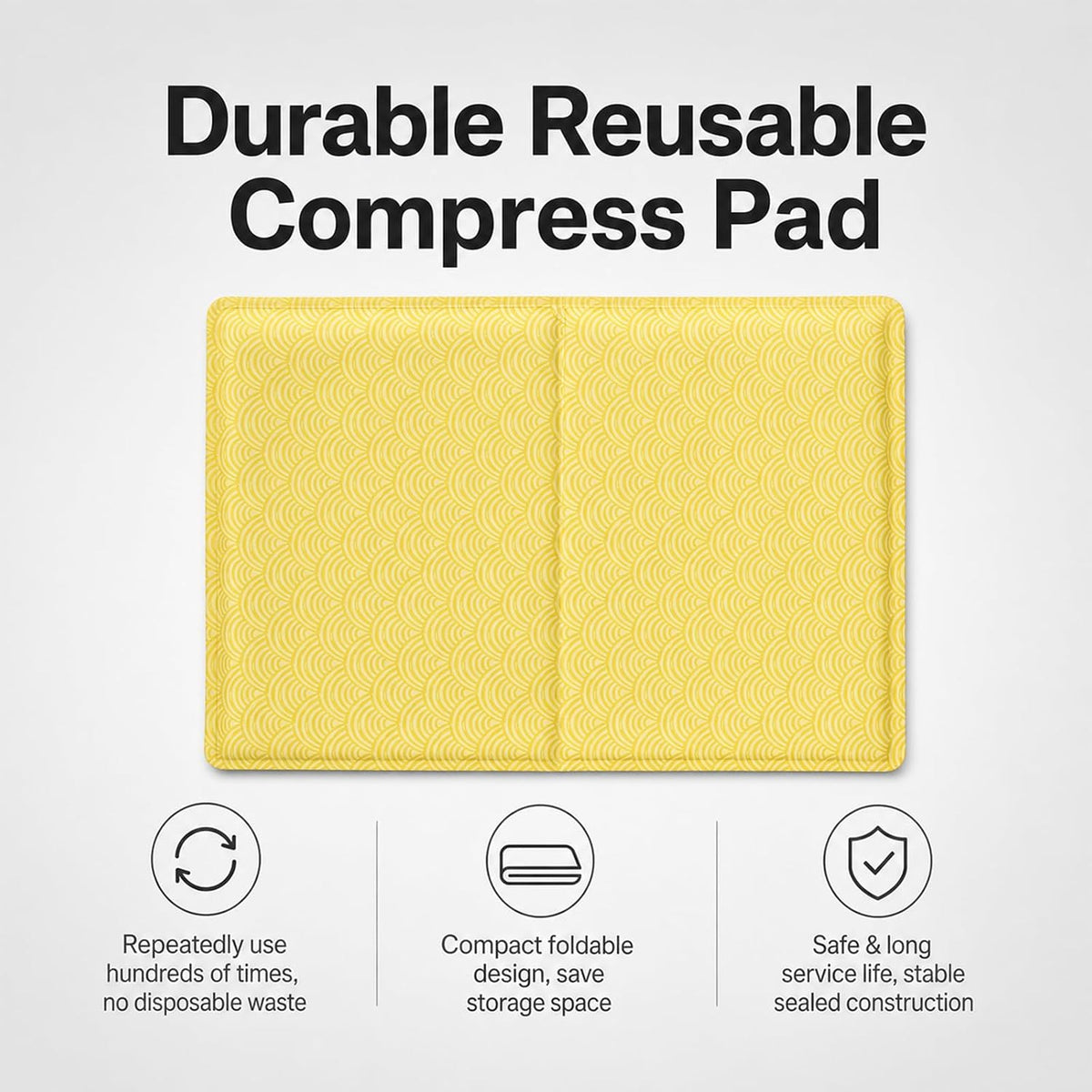 Cooling Gel Pad for Hot Flashes, Night Sweats, Headaches and Muscle Pain, No Refrigeration Needed, Dual-Sided, for Adults, Kids and Pets