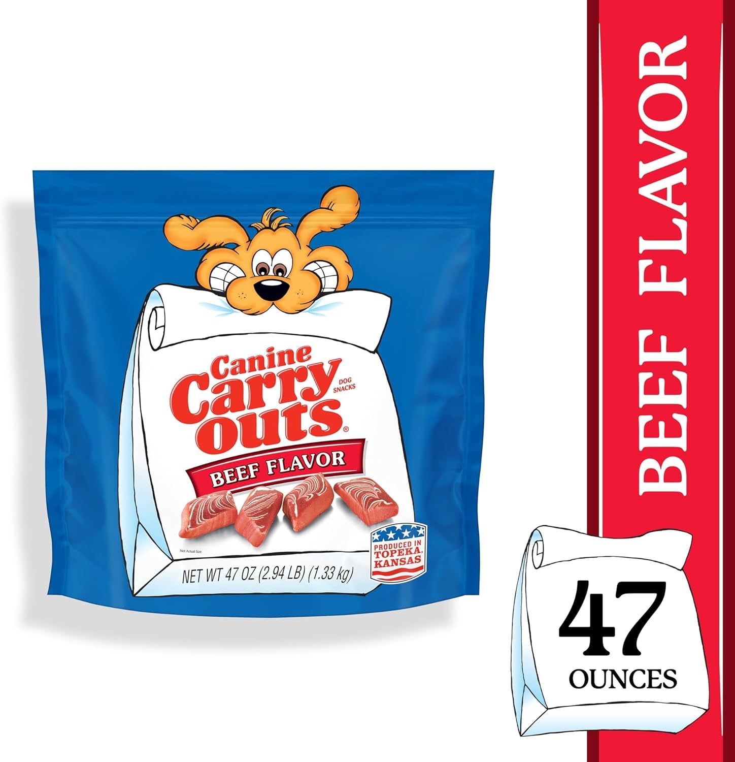 Canine Carry Outs Beef Flavor Dog Treats, 47Oz Bag