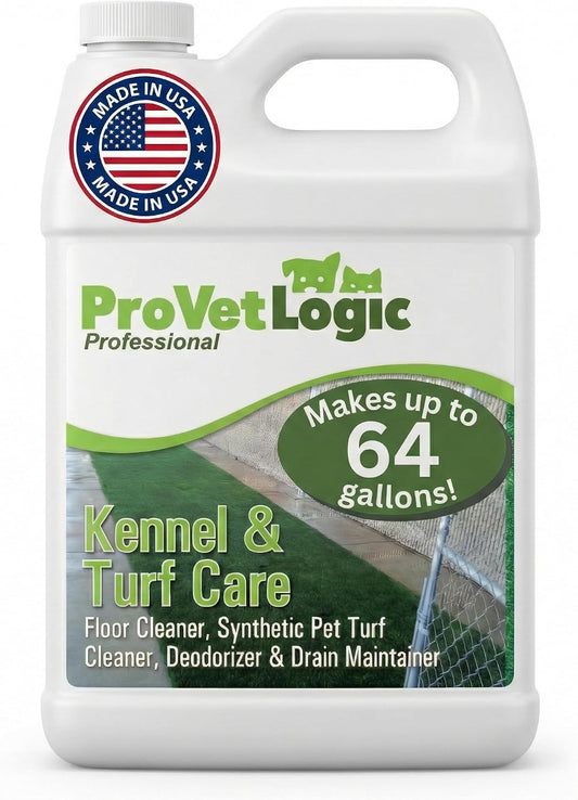 Kennel & Turf Care- Floor Cleaner, Synthetic Pet Turf Cleaner, Deodorizer & Drain Maintainer- Gallon (Concentrated)