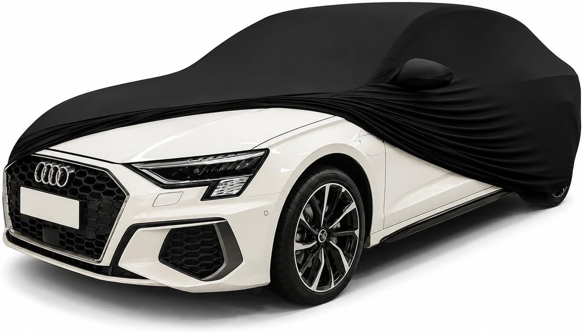 SR1 Performance USA Indoor Car Cover Custom Fit for Audi A4 A5 S4 S5 RS5 2008-2026 – Ultraguard Premium Stretch Satin Soft Fleece Lining Dust Scratch Protection for Garage Storage – Black