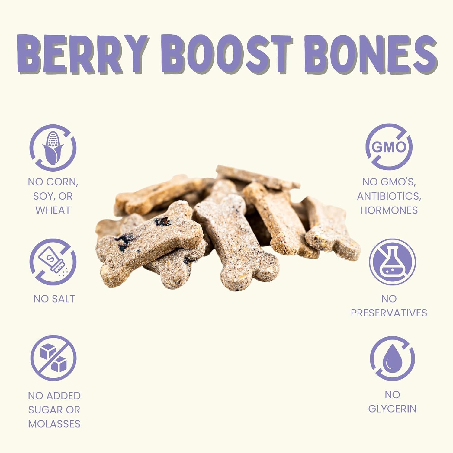Winnie Lou Organic Dog Treats – Natural Dog Biscuits, USA Made, Organic Ingredients, Clean, Sensative Stomach, All Breed Sizes, High Protein, Hypoallergenic, Berry Boost Bones (Pack of 2)