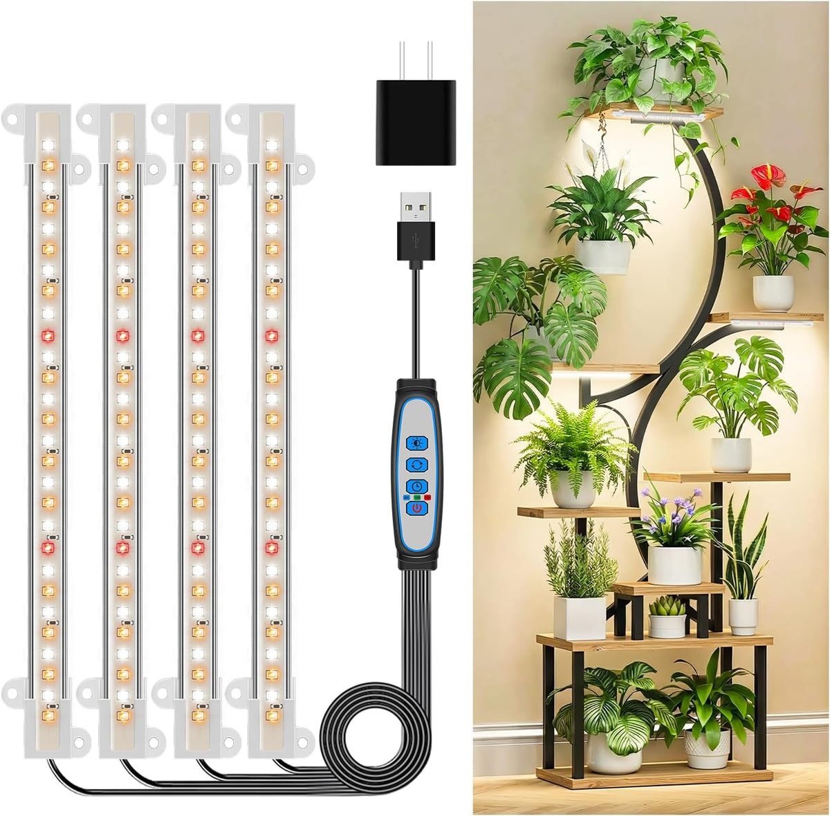 Kullsinss 8In Grow Lights Strips for Indoor Plants, 112 Leds Plant Light
